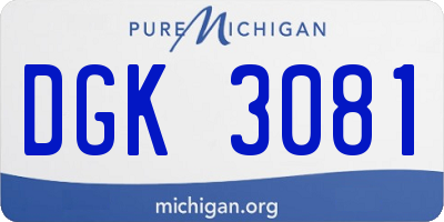 MI license plate DGK3081