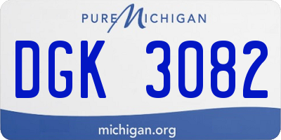 MI license plate DGK3082