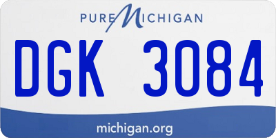 MI license plate DGK3084