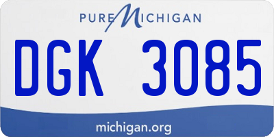 MI license plate DGK3085