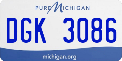 MI license plate DGK3086