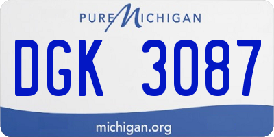 MI license plate DGK3087
