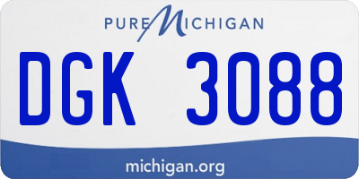 MI license plate DGK3088