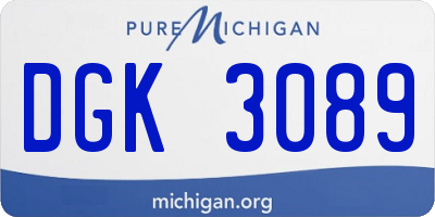 MI license plate DGK3089