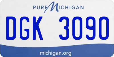 MI license plate DGK3090