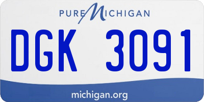 MI license plate DGK3091