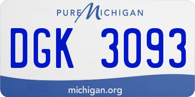 MI license plate DGK3093