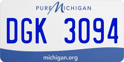 MI license plate DGK3094