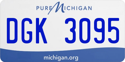 MI license plate DGK3095