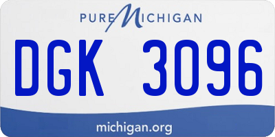 MI license plate DGK3096