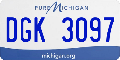 MI license plate DGK3097