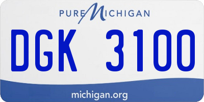 MI license plate DGK3100