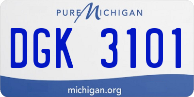 MI license plate DGK3101