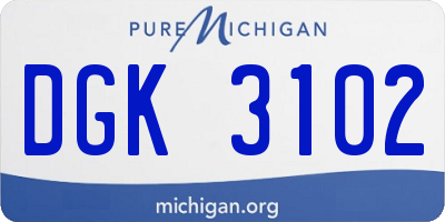 MI license plate DGK3102