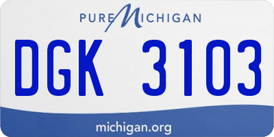 MI license plate DGK3103