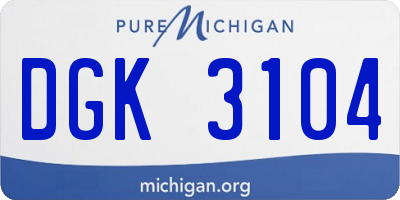 MI license plate DGK3104