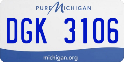 MI license plate DGK3106