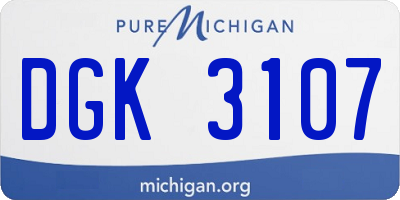 MI license plate DGK3107