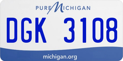 MI license plate DGK3108