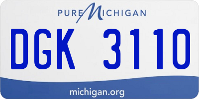 MI license plate DGK3110