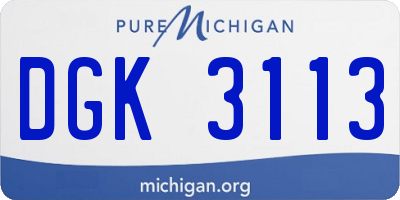 MI license plate DGK3113
