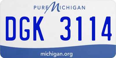 MI license plate DGK3114