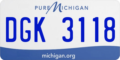 MI license plate DGK3118