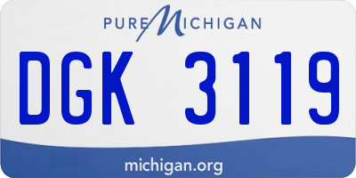 MI license plate DGK3119