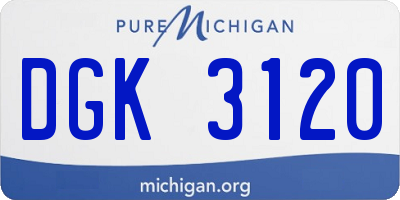 MI license plate DGK3120