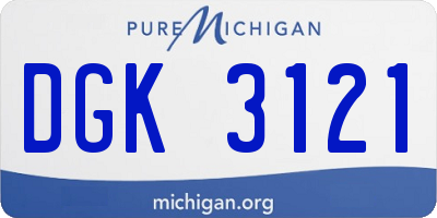 MI license plate DGK3121