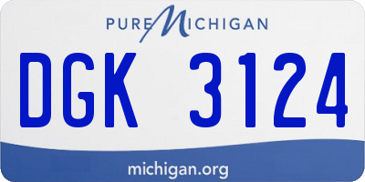 MI license plate DGK3124