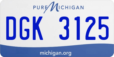 MI license plate DGK3125