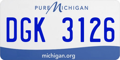 MI license plate DGK3126