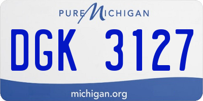 MI license plate DGK3127