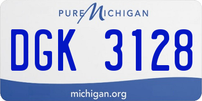 MI license plate DGK3128