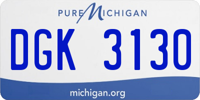 MI license plate DGK3130