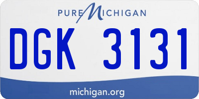 MI license plate DGK3131