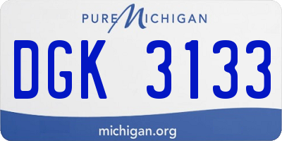 MI license plate DGK3133