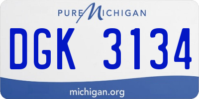 MI license plate DGK3134