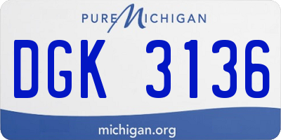 MI license plate DGK3136