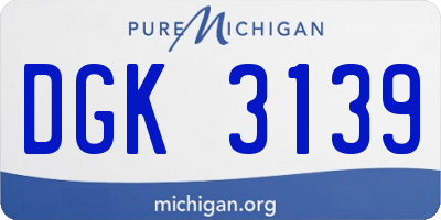 MI license plate DGK3139