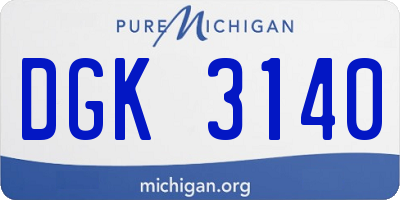 MI license plate DGK3140