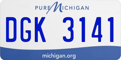 MI license plate DGK3141