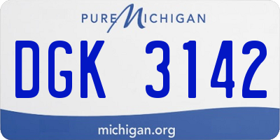 MI license plate DGK3142