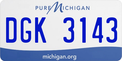 MI license plate DGK3143