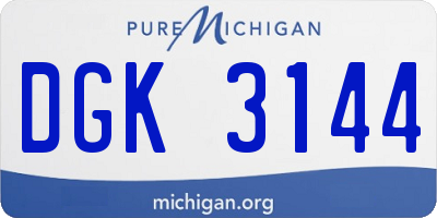 MI license plate DGK3144