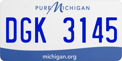 MI license plate DGK3145
