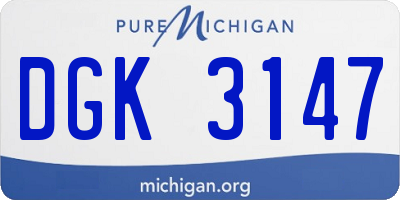 MI license plate DGK3147