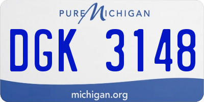 MI license plate DGK3148