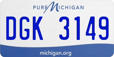 MI license plate DGK3149
